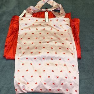 Victoria secret satin pajama pants with tote bag